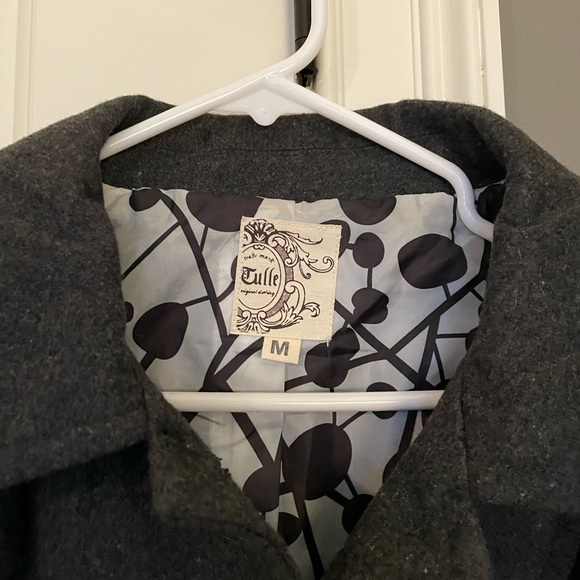 Anthropology Tulle gray fitted pea coat - Picture 3 of 4